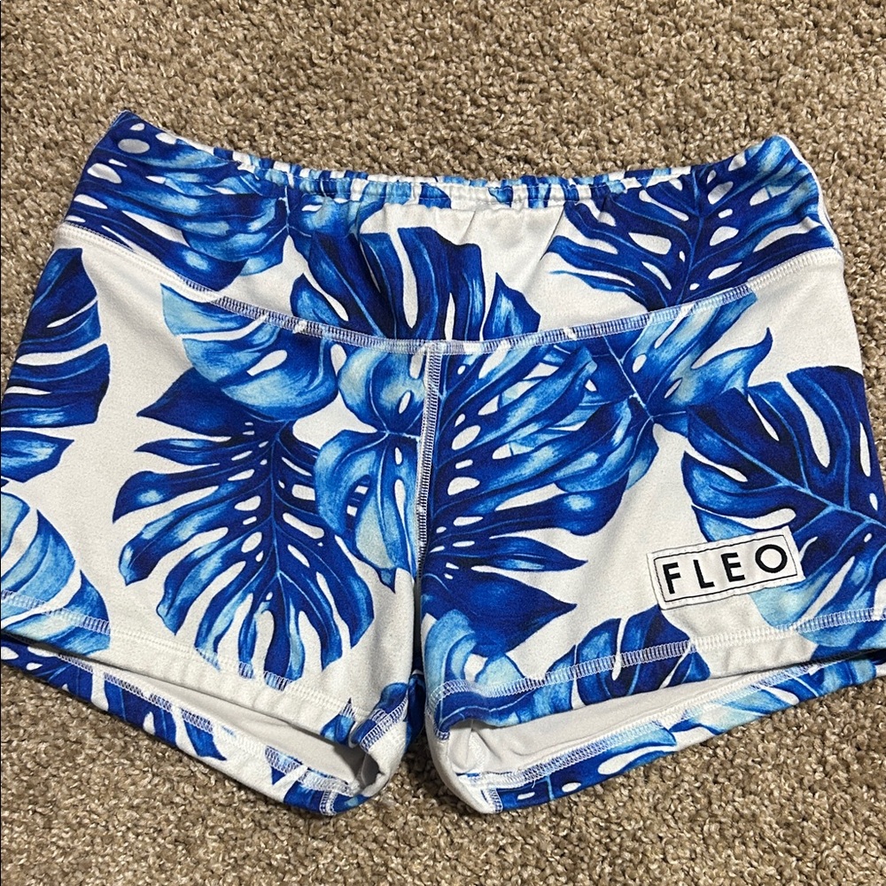 Fleo Women's Tropical Blue and White Shorts